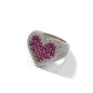 Hip-hop T-square heart-shaped zircon ring