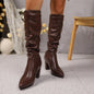 Pointed Pleated-Sleeve High Heel Fashion Boots FitiqueFit
