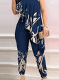 Printed One-shoulder Ruffled Jumpsuit Grayceful LLC