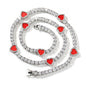 mens gold chain Colorful love tennis necklace