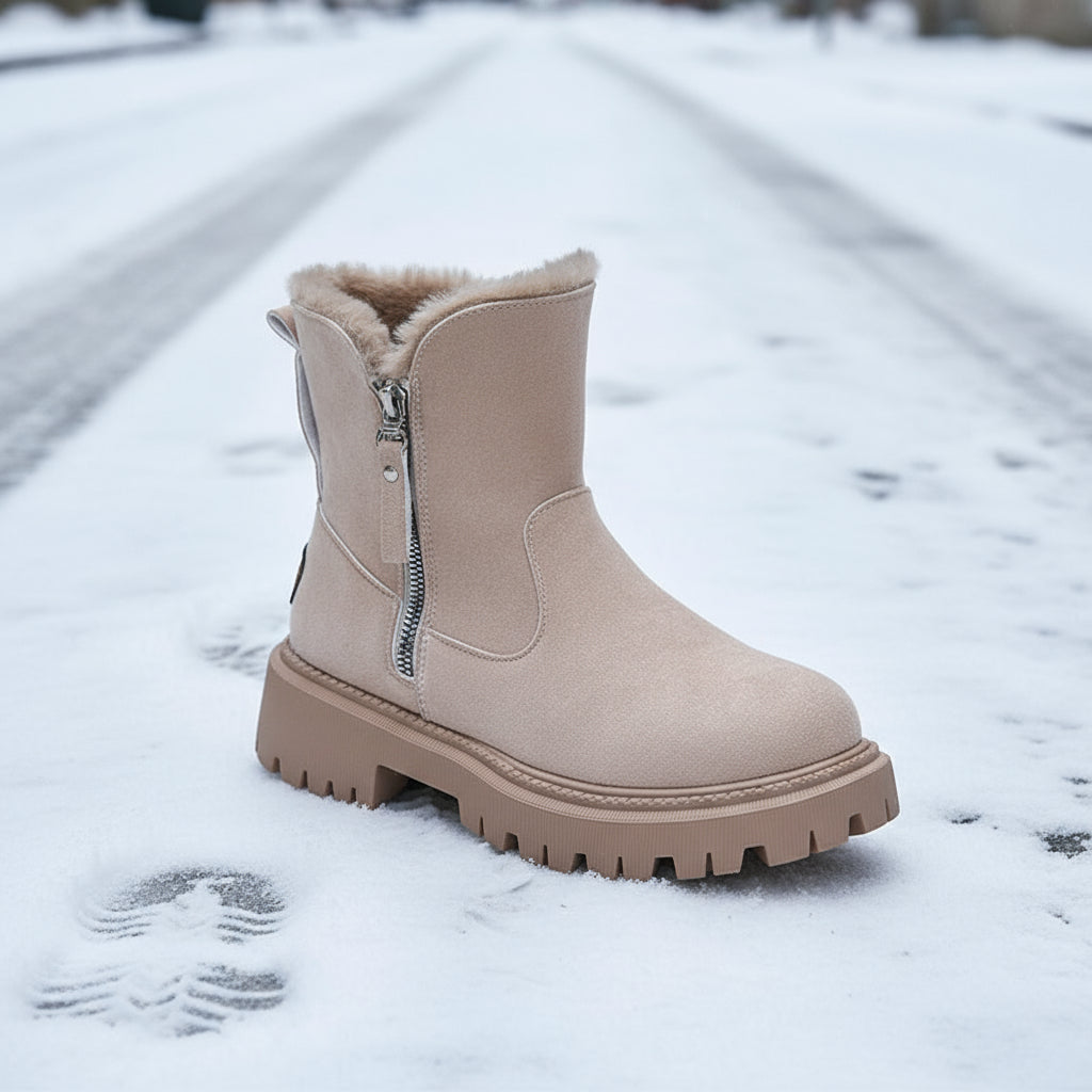 Women’s Velvet Lined Cotton Snow Boots — Plus Size Winter Warm Boots FitiqueFit