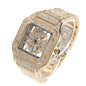 Hip-hop diamond-encrusted hollowed-out square watch