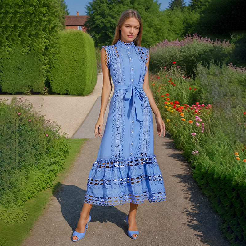 Embroidery Stitching Dress Grayceful LLC