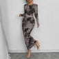 Elegant Graceful Double Layer Round Collar Gauze Dress Long Grayceful LLC