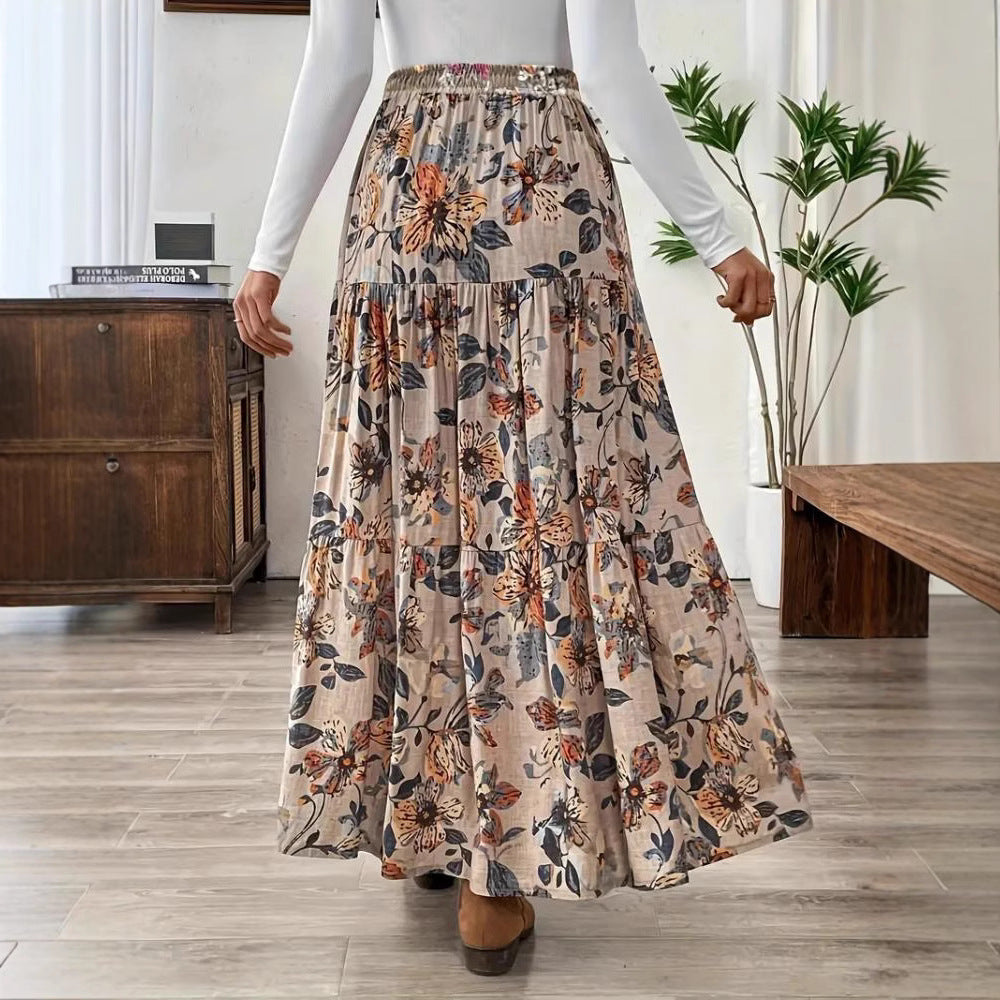 Printed Casual Bohemian Skirt Grayceful LLC