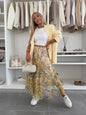 Summer New Mesh Lemon Printing Elastic Waist Large Swing Casual Skirt Women Grayceful LLC