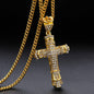 Diamond Vintage Cross Pendant Hip Hop Necklace