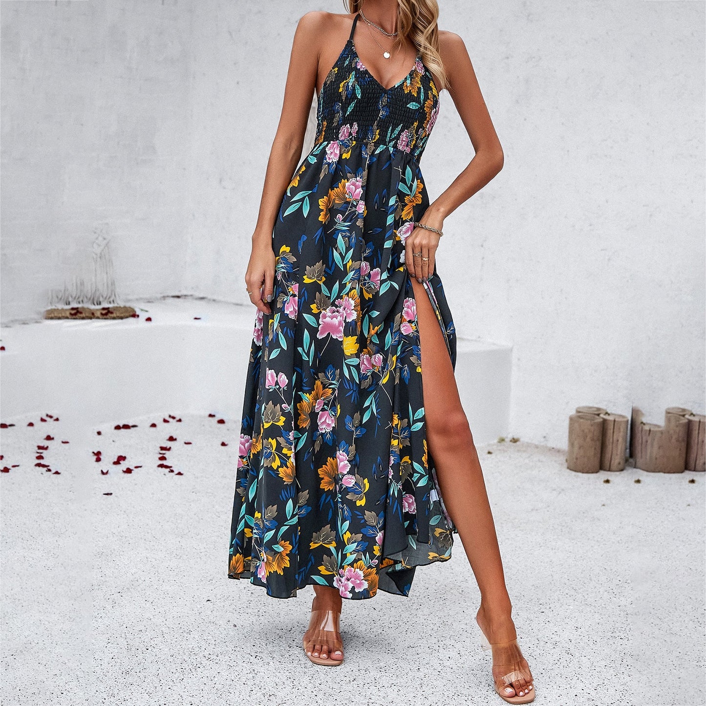 Women's Holiday Printing Slip Dress FitiqueFit