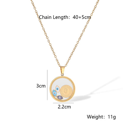 Devil's Eye Geometric Pendant Necklace