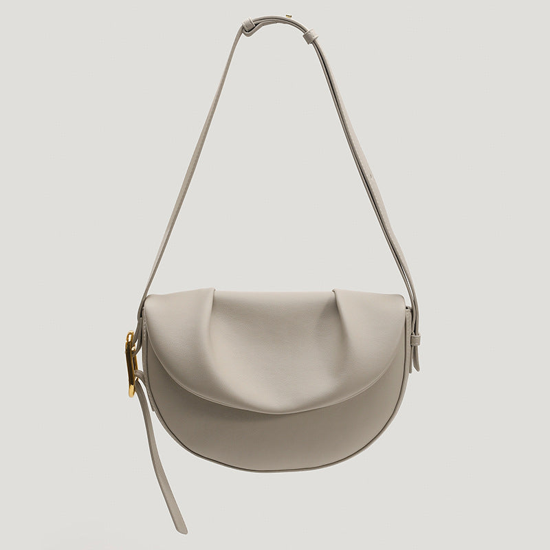 Women's Genuine Leather Niche Cowhide Pleated Underarm Shoulder Bags Rirati