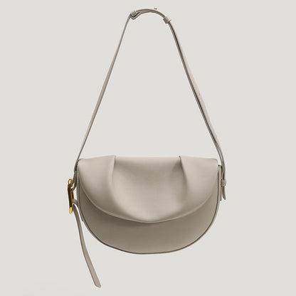 Women's Genuine Leather Niche Cowhide Pleated Underarm Shoulder Bags Rirati