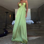 Halter Cut-out Low-cut Pleated Expansion Skirt For Vacation Dress Grayceful LLC