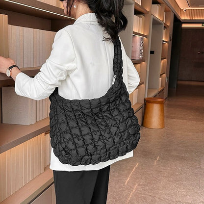 Women's Pleated Cloud Fashion Portable Dumpling Large Shoulder Bags Rirati