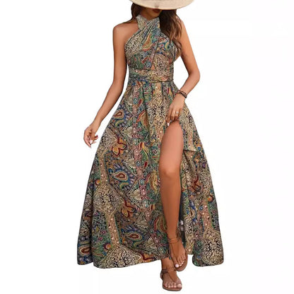 High Waist Bohemian Backless Dress Grayceful LLC