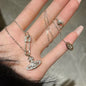 Saturn pin necklace women's paper clip clavicle chain