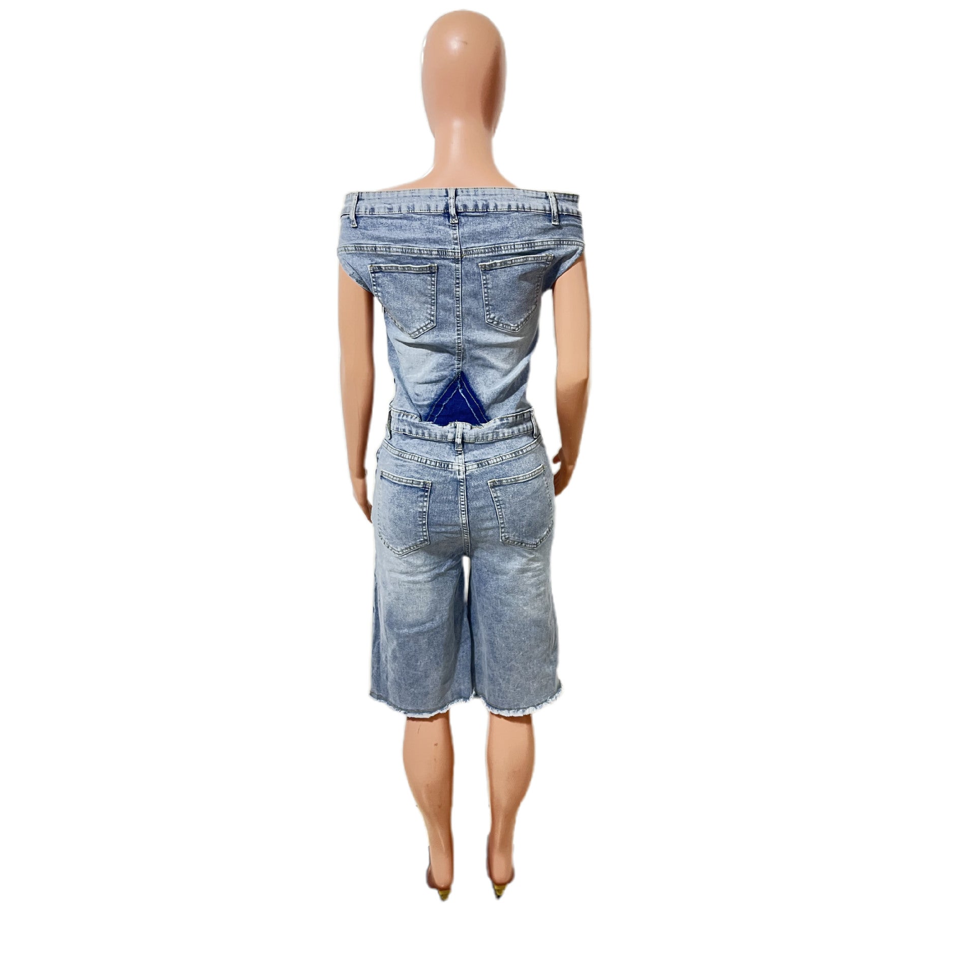 WOMEN FASHION DENIM ROMPER BY CLAUDE