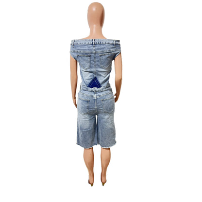 WOMEN FASHION DENIM ROMPER BY CLAUDE