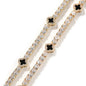 Hip-hop four-leaf clover diamond tennis chain necklace bracelet