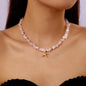 starfish necklace pearl multi-layer stacking necklace