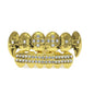 Hip-hop diamond-encrusted and gold-plated teeth grillz