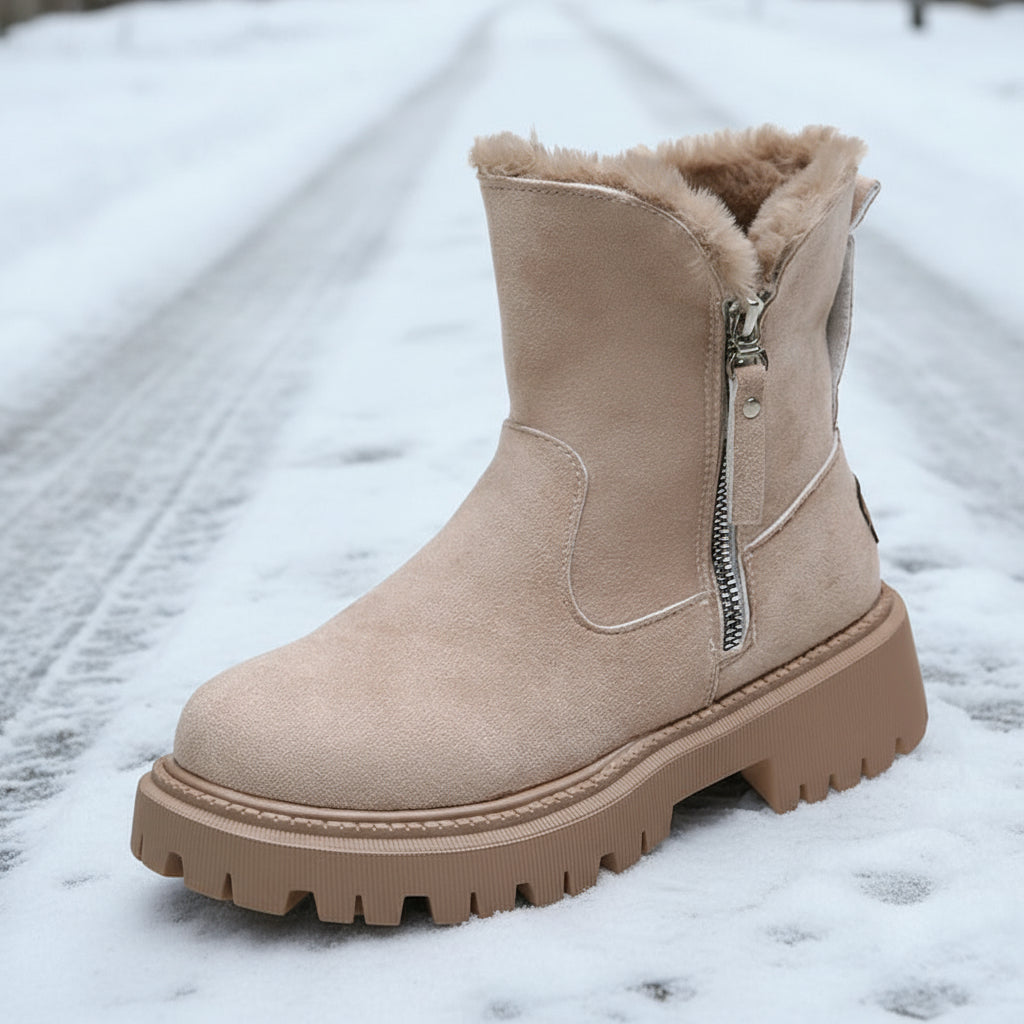 Women’s Velvet Lined Cotton Snow Boots — Plus Size Winter Warm Boots FitiqueFit