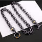 Black retro skull punk necklace