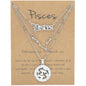 Zodiac Necklace Vintage English Star Image Pendant Three Piece Jewelry Set