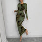 Elegant Graceful Double Layer Round Collar Gauze Dress Long Grayceful LLC