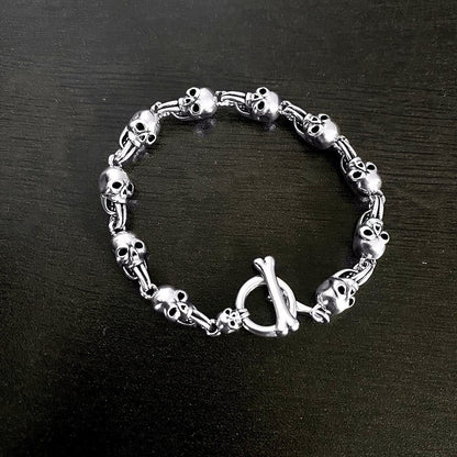Retro and trendy skull bracelet