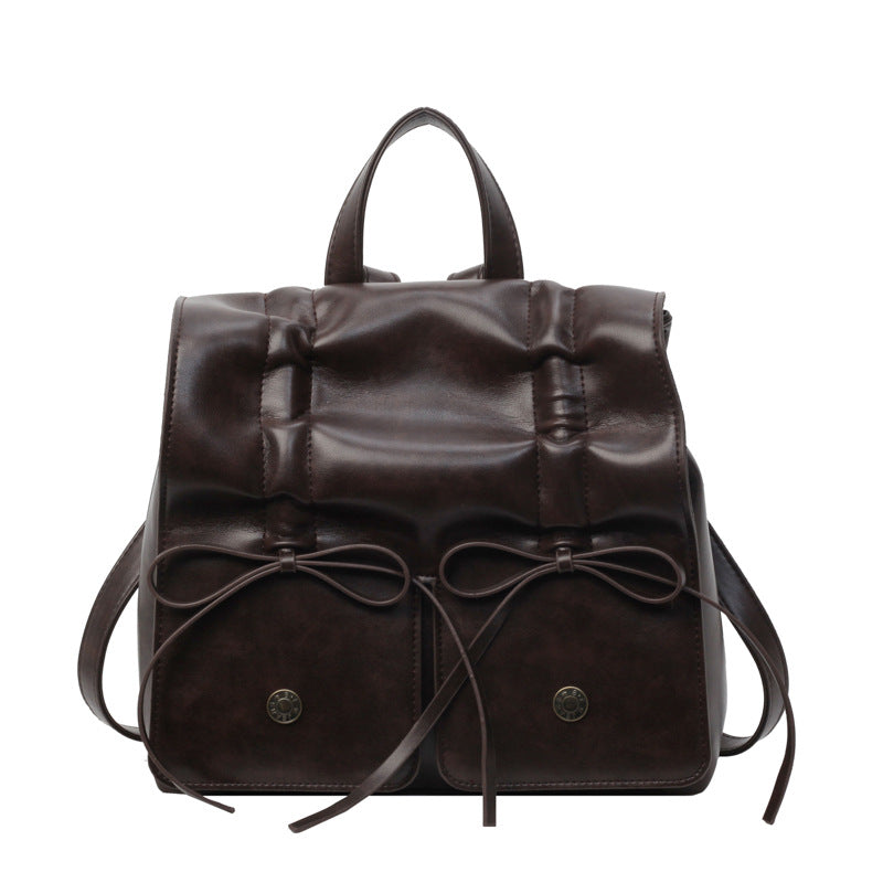Spring Fashion Bowknot Soft Leather Cute Large Shoulder Bags Rirati