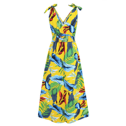 Hawaiian Beach Dress Summer Print Long Skirt Women's Dress