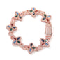 Hip-hop zircon colored infinite four-leaf clover necklace
