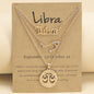 Zodiac Necklace Vintage English Star Image Pendant Three Piece Jewelry Set