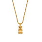 Bear pendant 18K zirconium necklace