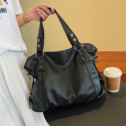 Women's Retro Fashionable Simple Korean Style Large Backpacks Rirati