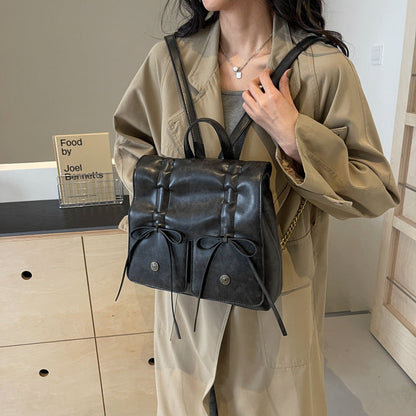 Spring Fashion Bowknot Soft Leather Cute Large Shoulder Bags Rirati