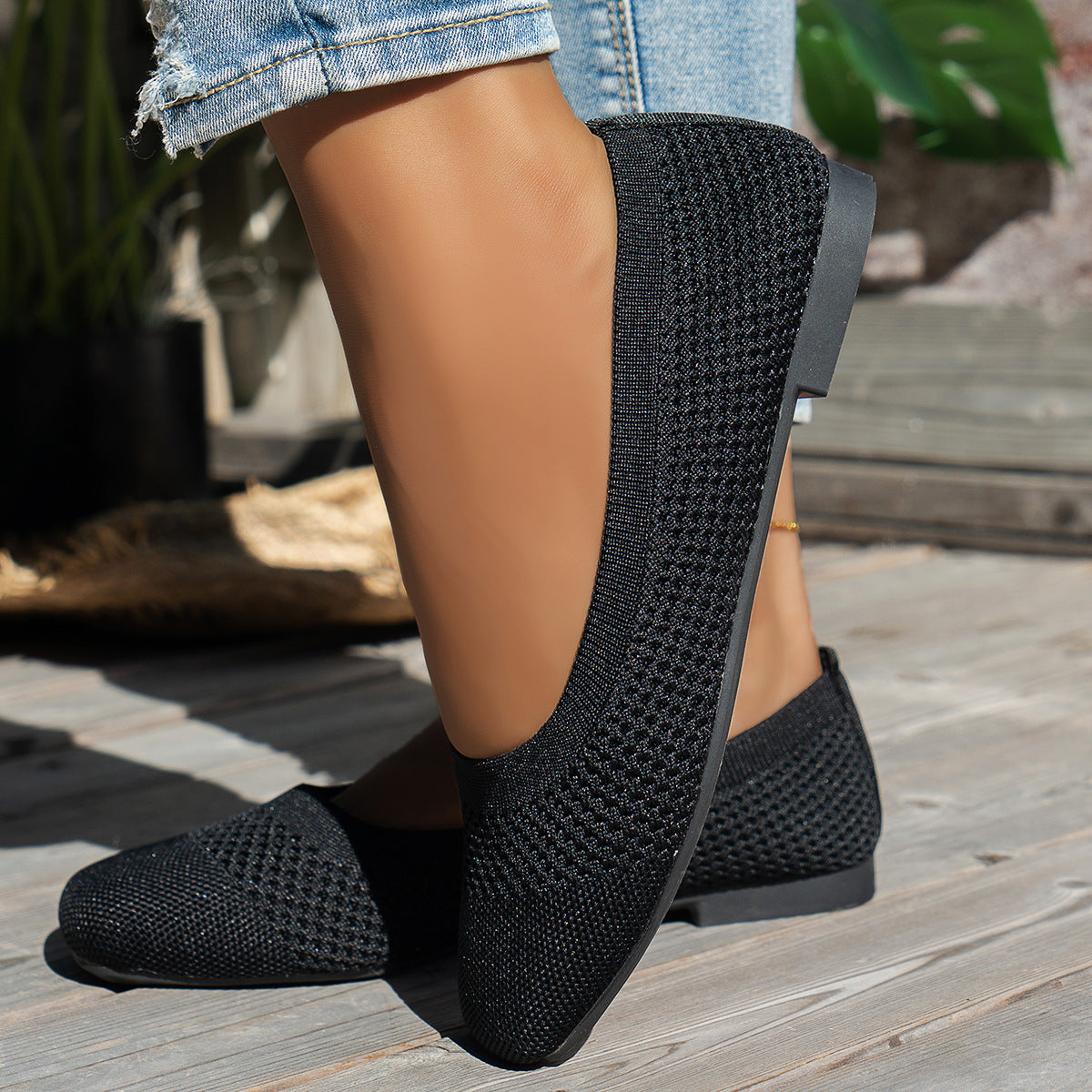 Flying Woven Mesh Shallow-Mouth Women’s Shoes FitiqueFit
