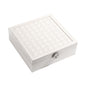PU leather lockable mirror three-layer single-layer jewelry box