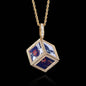 Hip Hop Jewelry Cube Memory Photo Pendant Frame Necklace