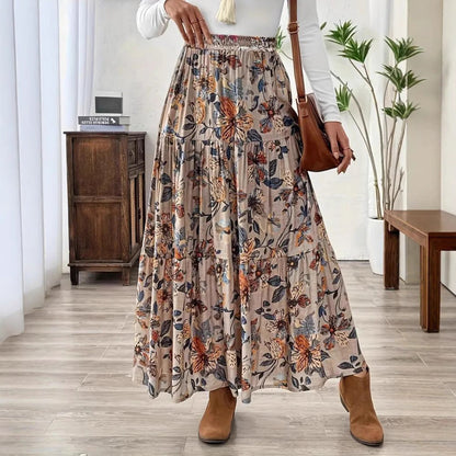 Printed Casual Bohemian Skirt Grayceful LLC