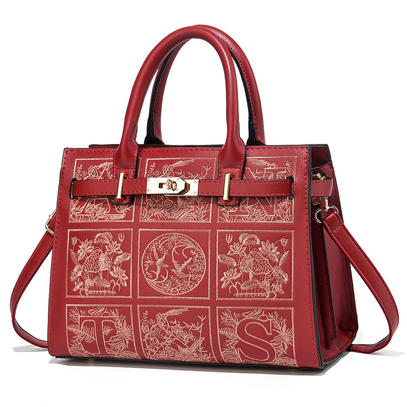 Women's Mother Fashionable Large Capacity Red Wedding Shoulder Bags Rirati