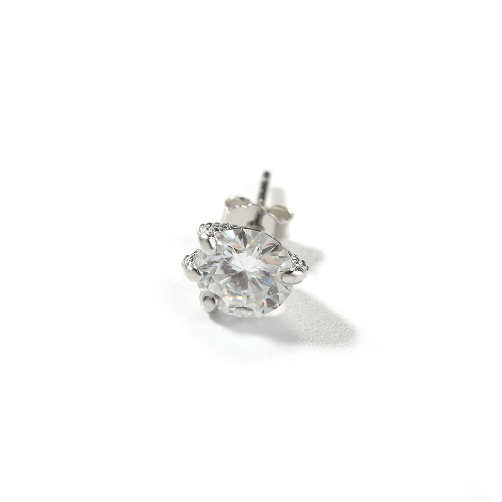 S925 silver moissanite dragon claw earrings