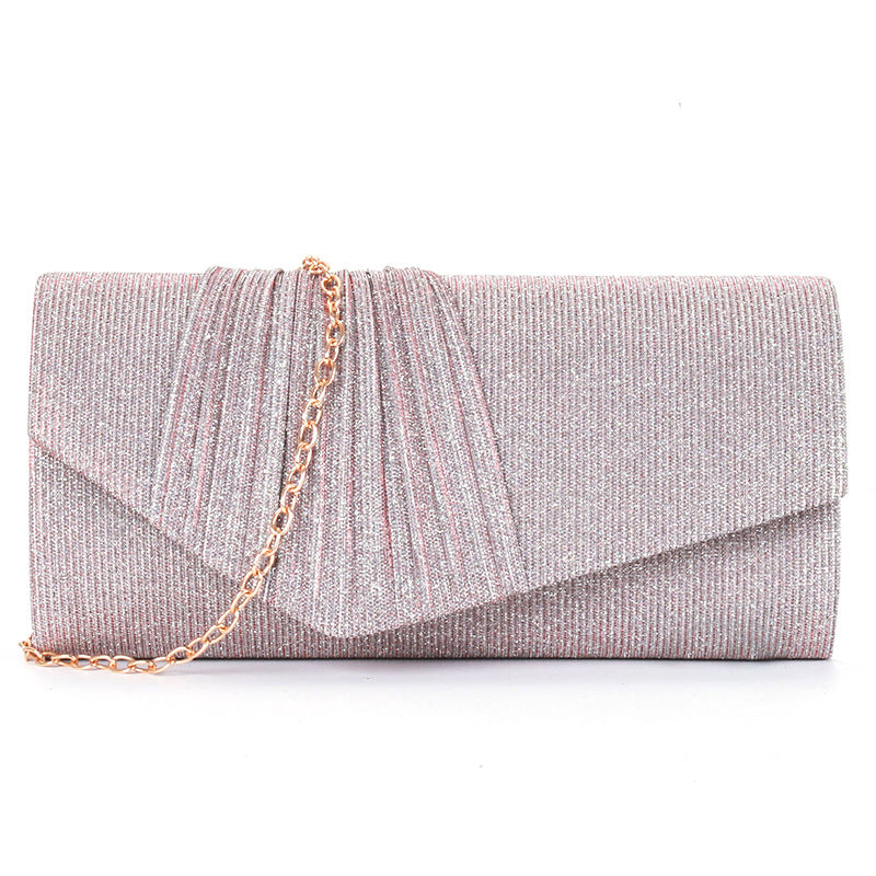 Flash material wrinkle zipper bag cover handbag