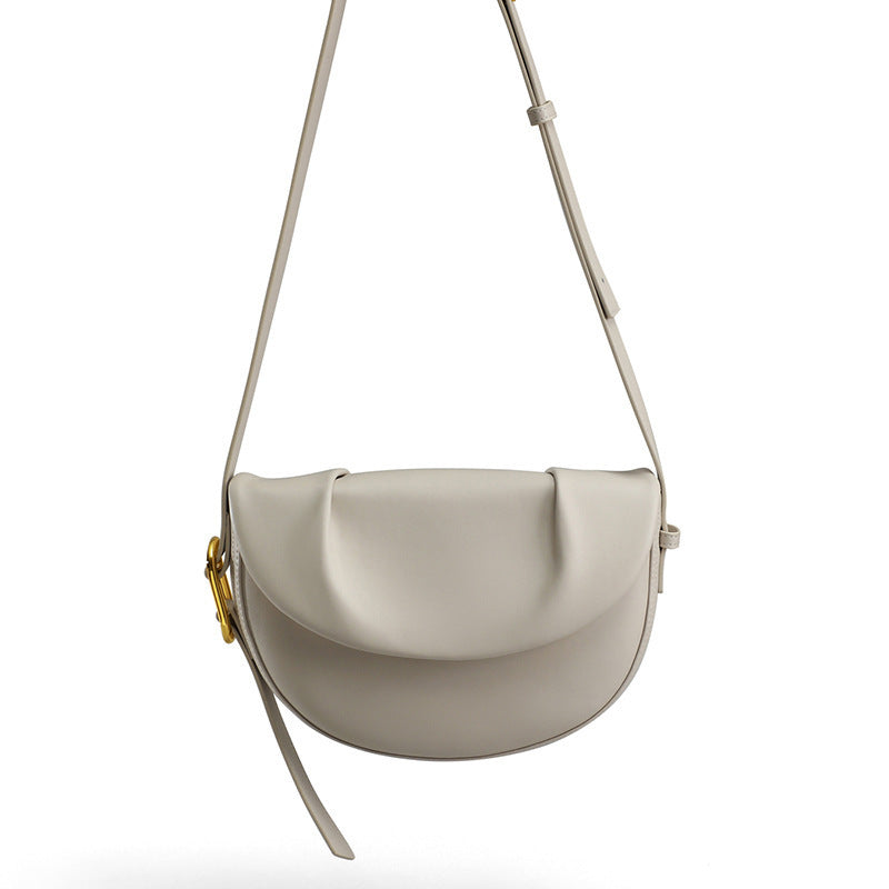 Women's Genuine Leather Niche Cowhide Pleated Underarm Shoulder Bags Rirati
