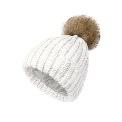 Soft Beanie Fluffy Ball Cap — Warm Knitted Winter Hat with Pom Pom FitiqueFit