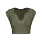 Slim Fit Ultra Short Sexy Spicy Girls Top Knitted Thread T-shirt