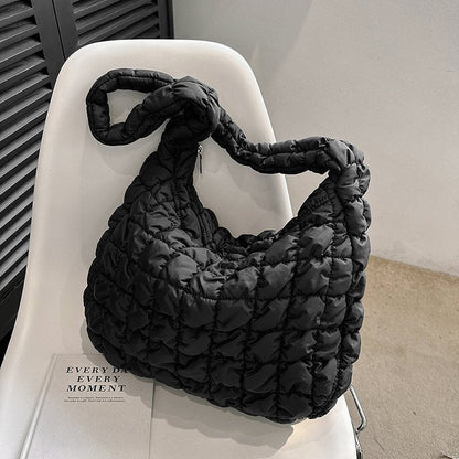 Women's Pleated Cloud Fashion Portable Dumpling Large Shoulder Bags Rirati