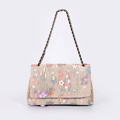 Embroidered Sequins Summer Niche Woven Straw High Bags Rirati