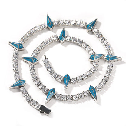 Hip-hop Black Panther zircon tennis chain