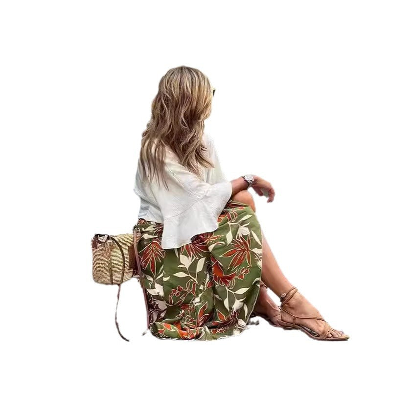 Female Print Holiday Casual Skirt Grayceful LLC